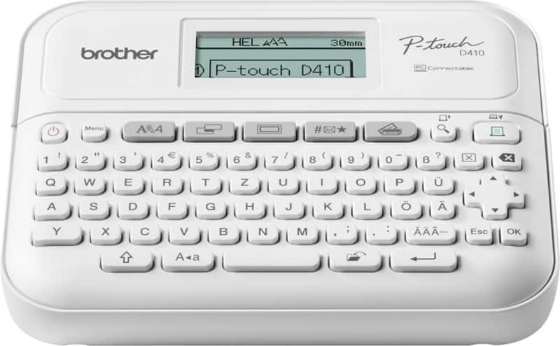 Brother Etikettendrucker PTD410RG1 QWERTZ (DE) Weiß