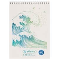 herlitz GREENline Notizbuch A7 kariert Spiralbindung Hardcover nicht gelocht 100 Seiten 50033553