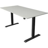 Kerkmann Move 1 Sitz-Stehschreibtisch Rechteckig Hellgrau T-Fuß 1.600 (B) x 800 (T) x 1.230 (H) mm Melamin, Stahl