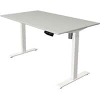 Kerkmann Move 1 Sitz-Stehschreibtisch Rechteckig Hellgrau T-Fuß 1.400 (B) x 800 (T) x 1.230 (H) mm Melamin, Stahl