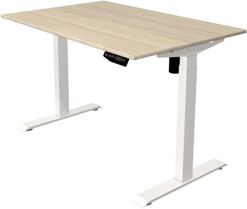 Kerkmann Move 1 Sitz-Stehschreibtisch Rechteckig Ahorn T-Fuß 1.200 (B) x 800 (T) x 1.230 (H) mm Melamin, Stahl