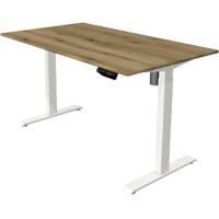 Kerkmann Move 1 Sitz-Stehschreibtisch Rechteckig Eiche T-Fuß 1.400 (B) x 800 (T) x 1.230 (H) mm Melamin, Stahl