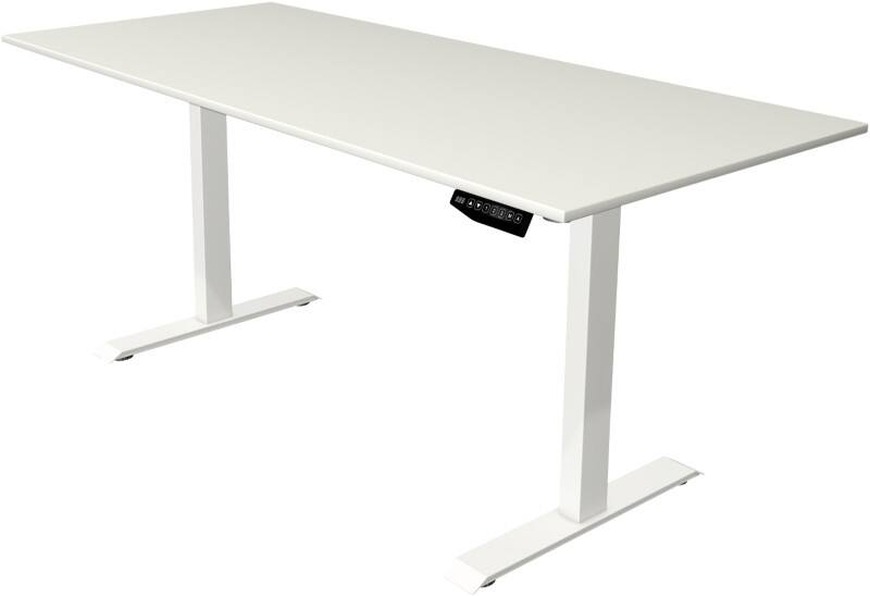 Kerkmann Move 1 Sitz-Stehschreibtisch Rechteckig Weiß T-Fuß 1.800 (B) x 800 (T) x 1.230 (H) mm Melamin, Stahl