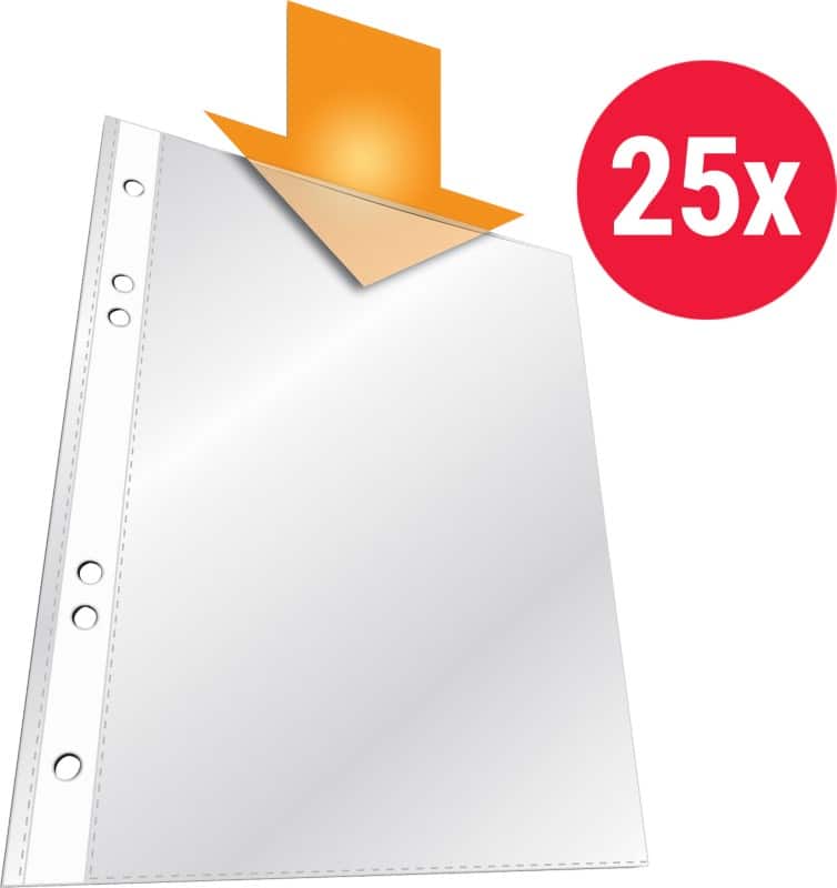 DURABLE Business Prospekthüllen A5 Genarbt Transparent 60 Mikron PP (Polypropylen) Öffnung oben 6 Löcher 2650 25 Stück