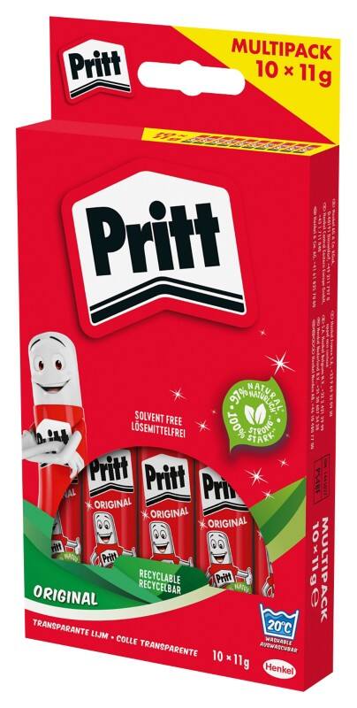 Pritt Klebestift Permanent Rot 10 Stück à 11 g