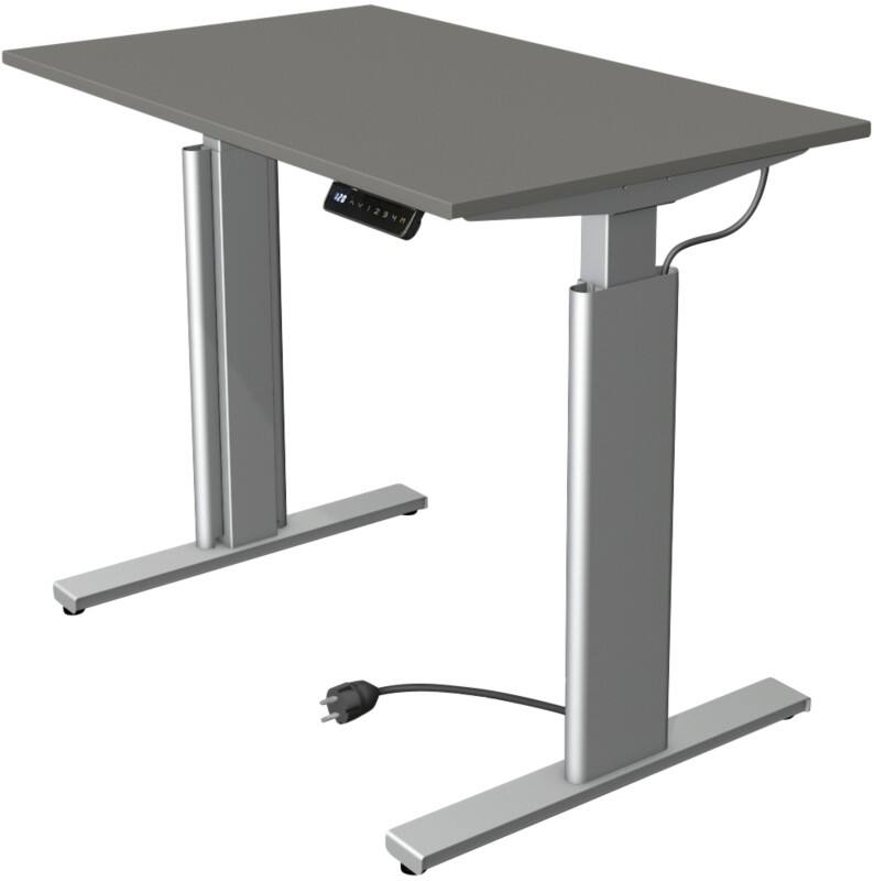Kerkmann Move 3 Tube Sitz-Stehschreibtisch Rechteckig Graphit T-Fuß 1.000 (B) x 600 (T) x 1.200 (H) mm