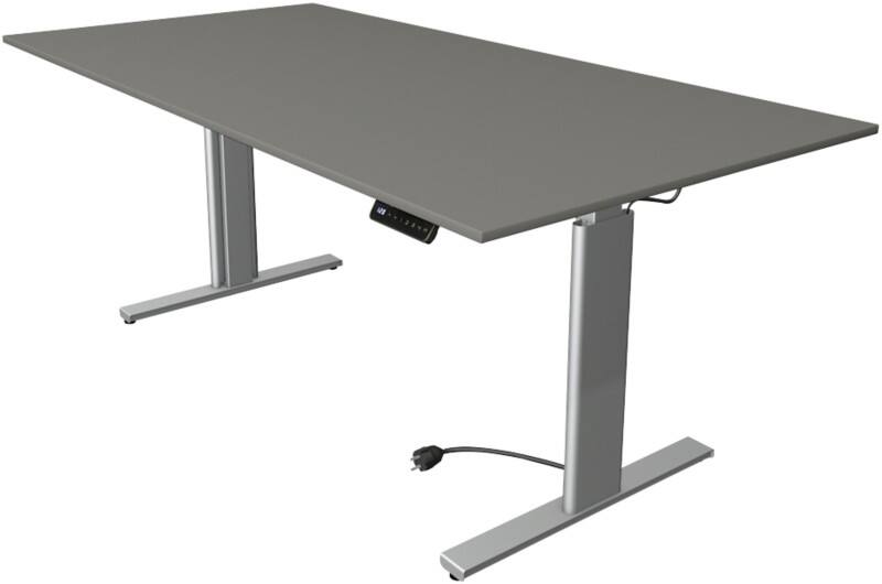 Kerkmann Move 3 Tube Sitz-Stehschreibtisch Rechteckig Graphit T-Fuß 2.000 (B) x 1.000 (T) x 1.200 (H) mm