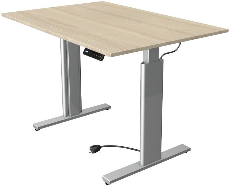 Kerkmann Move 3 Tube Sitz-Stehschreibtisch Rechteckig Ahorn T-Fuß 1.200 (B) x 800 (T) x 1.200 (H) mm