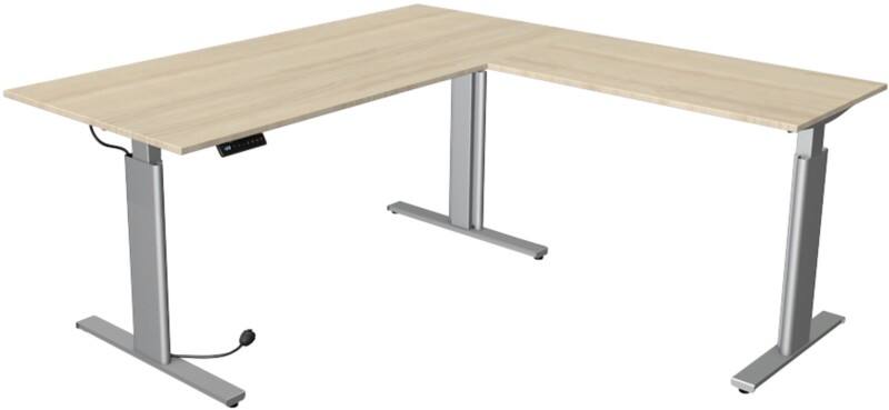Kerkmann Move 3 Tube Sitz-Stehschreibtisch L-förmig Ahorn T-Fuß 1.800 (B) x 1.800 (T) x 1.200 (H) mm