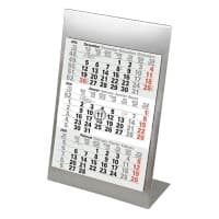 Kalender 2024 3 Monate/1 Seite Metall, Papier Weiß Deutsch Nicht Nachfüllbar