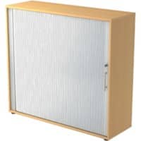 Hammerbacher Rollladenschrank Matrix Buche, Silber 1.200 x 400 x 1.100 mm