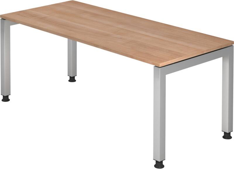 Hammerbacher VJS Höhenverstellbar Schreibtisch Walnuss 4 Metallfüße 1.800 (B) x 800 (T) x 760 (H) mm Spanplatte, Stahl