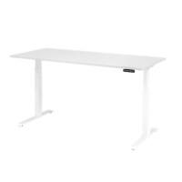 Hammerbacher VXDKB Elektrisch Höhenverstellbar Sitz-Stehschreibtisch Weiß C-Fuß 1.800 (B) x 800 (T) x 1.290 (H) mm Spanplatte, Stahl