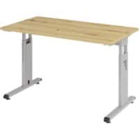 Hammerbacher VOS Höhenverstellbar Schreibtisch Eiche Eiche C-Fuß 1.200 (B) x 672 (T) x 850 (H) mm Spanplatte, Stahl