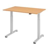 Hammerbacher XMST VXMST Elektrisch Höhenverstellbar Sitz-Stehschreibtisch Buche T-Fuß 1.200 (B) x 800 (T) x 1.200 (H) mm Spanplatte, Stahl