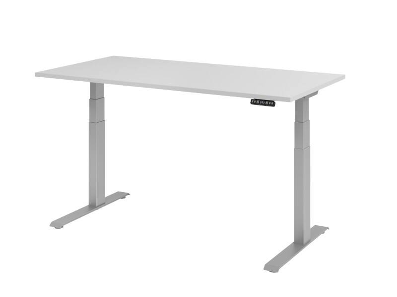 Hammerbacher VXDKB Sitz-Stehschreibtisch Grau C-Fuß 1.600 (B) x 800 (T) x 1.290 (H) mm Spanplatte, Stahl