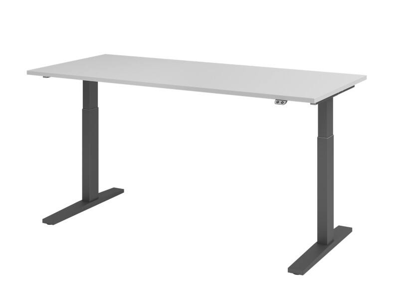 Hammerbacher VXMKA Sitz-Stehschreibtisch Grau C-Fuß 1.800 (B) x 800 (T) x 1.200 (H) mm Spanplatte, Stahl