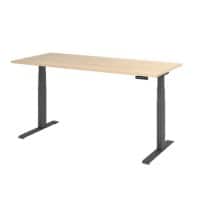 Hammerbacher VXDKB Sitz-Stehschreibtisch Eiche C-Fuß 1.800 (B) x 800 (T) x 1.290 (H) mm Spanplatte, Stahl