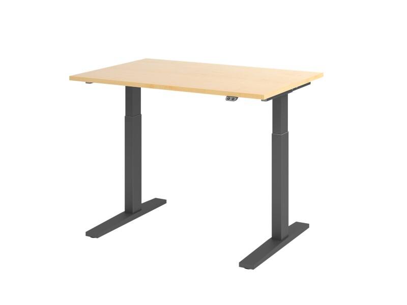 Hammerbacher VXMKA Sitz-Stehschreibtisch Ahorn C-Fuß 1.200 (B) x 800 (T) x 1.200 (H) mm Spanplatte, Stahl