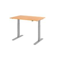 Hammerbacher VXMKA Sitz-Stehschreibtisch Buche C-Fuß 1.200 (B) x 800 (T) x 1.200 (H) mm Spanplatte, Stahl