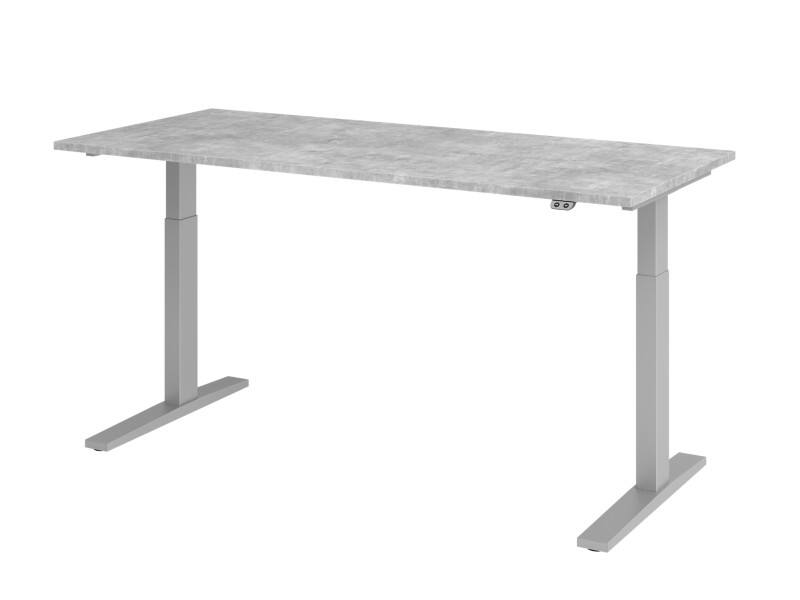 Hammerbacher VXMKA Sitz-Stehschreibtisch Grau C-Fuß 1.800 (B) x 800 (T) x 1.200 (H) mm Spanplatte, Stahl