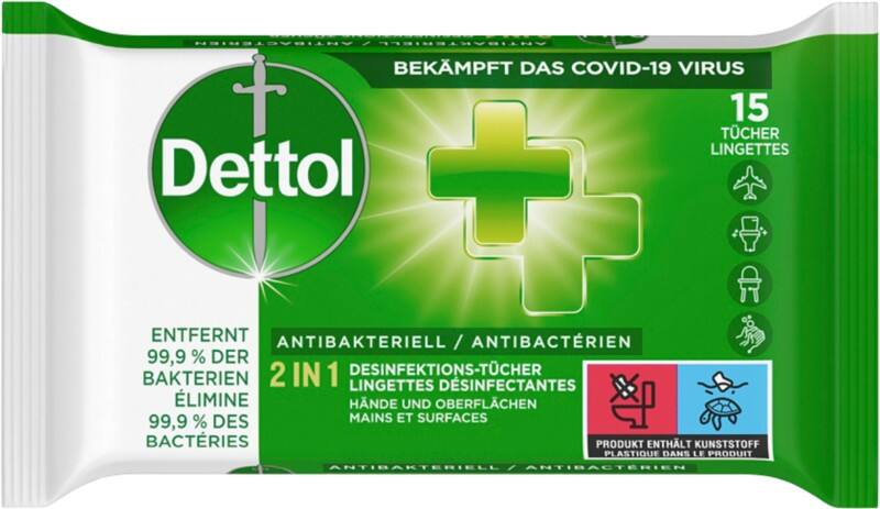 Dettol 2in1 Desinfektionstücher 15 Stück