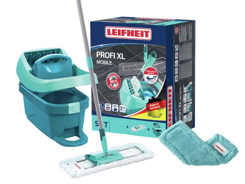 LEIFHEIT Profi XL Mobile Wischmopp-Starterkit Innenbereich Türkis 29 (B) x 49 (T) x 38 (H) cm 55168