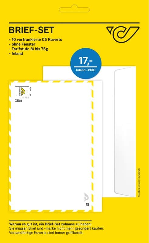 Post AG/Österreichische Post Briefumschläge M C5 Prio Weiß, Gelb 10 Stück 1,65 Euro