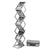 Deflecto DIN A4 Prospektständer Silber 36100 275 (B) x 370 (T) x 1.500 (H) mm