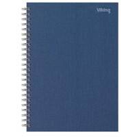 Viking Notizbuch DIN A5 Liniert Doppeldraht Seitlich gebunden Papier Hardback Marineblau Perforiert 160 Seiten