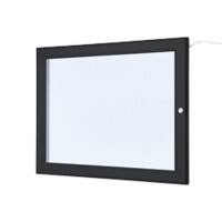 SHOWDOWN Menütafel Magnetisch A4 Wandmontage mit Schrauben Abschließbar 50,5 (B) x 37,7 (H) cm Schwarz