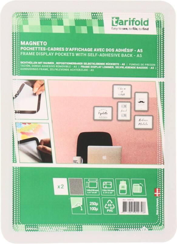 Djois Magneto A5 Inforahmen Selbstklebend Grau Haftend PP, PVC 194970 16,8 (B) x 0,2 (T) x 23 (H) cm 2 Stück