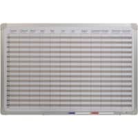 DESQ Jahresplaner Magnetisch Wandmontage 90 (B) x 60 (H) cm Metall Weiß