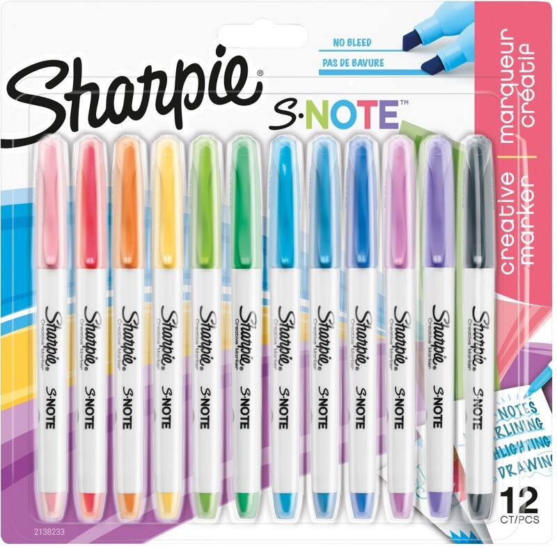 Sharpie S-Note 2138233 Textmarker Färbig sortiert Keilspitze 12 Stück