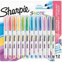 Sharpie S-Note 2138233 Textmarker Färbig sortiert Keilspitze 12 Stück