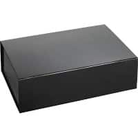 RAJA Geschenkbox Karton, Glanzlackpapier 230 (B) x 100 (T) x 330 (H) mm Schwarz 10 Stück
