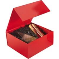 RAJA Geschenkbox Karton, Glanzlackpapier Rot 225 x 105 x 225 mm 10 Stück