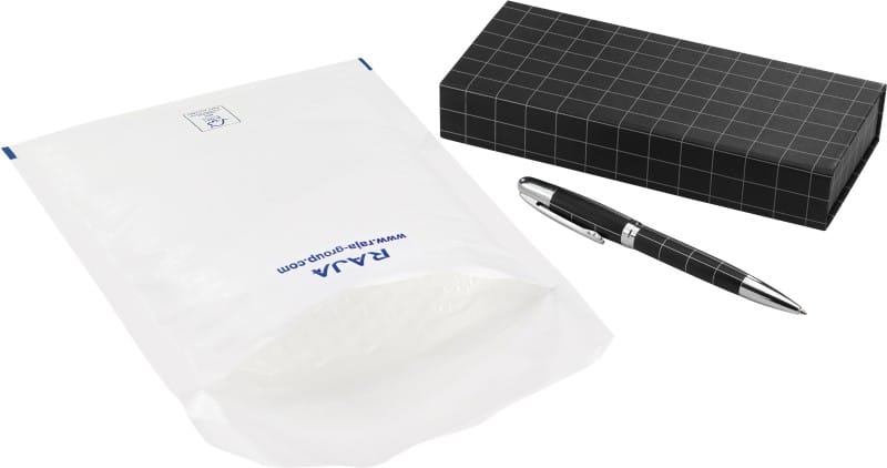 RAJA Luftpolster-Luftpolster-Versandtaschen Weiß Ohne Fenster 220 (B) x 260 (H) mm Abziehstreifen 75 g/m² Recycelt 95% 100 Stück