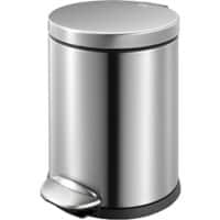 EKO Edelstahl Treteimer 5 L 21 (B) x 27,2 (T) x 29 (H) cm Silber