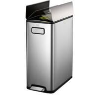 EKO Edelstahl Treteimer 40 L 27,5 (B) x 53,2 (T) x 66 (H) cm Silber