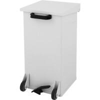 DutchDesign Treteimer Pulverbeschichtetes Aluminium 55 L 30 (B) x 30 (T) x 60 (H) cm Weiß Carro-Kick