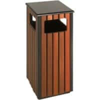 V-PART Papierkorb Stahl 36 L 35 (B) x 35 (T) x 81 (H) Braun