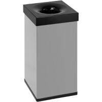 DutchDesign Papierkorb Pulverbeschichtetes Aluminium 55 L 30 (B) x 30 (T) x 60 (H) cm Grau