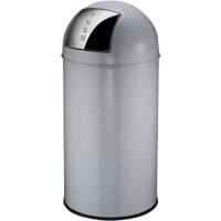 EKO Push-Mülleimer mit Druckdeckel Stahl 40 L 34 (B) x 34 (T) x 74 (H) cm Grau
