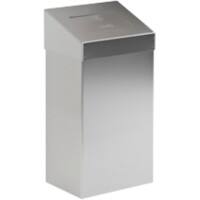 DutchDesign Push-Mülleimer mit Druckdeckel Edelstahl 18 L 27,7 (B) x 17 (T) x 50 (H) cm Silber