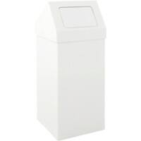 DutchDesign Push-Mülleimer mit Druckdeckel Pulverbeschichtetes Aluminium 55 L 30 (B) x 30 (T) x 77 (H) Weiß