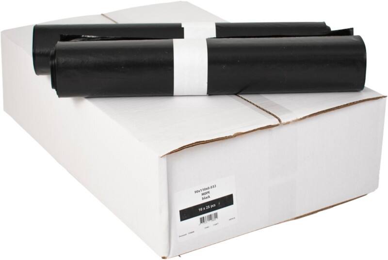 Mittlere Belastung Müllsack 160 L  Schwarz MDPE (Polyethylen mittlerer Dichte) 0.033 mm 10 Stück