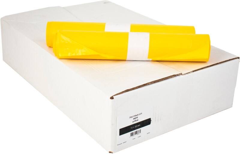 Mittlere Belastung Müllsack 120 L  Gelb MDPE (Polyethylen mittlerer Dichte) 0.021 mm 10 Stück