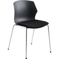 mayer sitzmöbel Stapelstuhl Stoff Schwarz 2511 510 x 530 x 805 mm 2 Stück