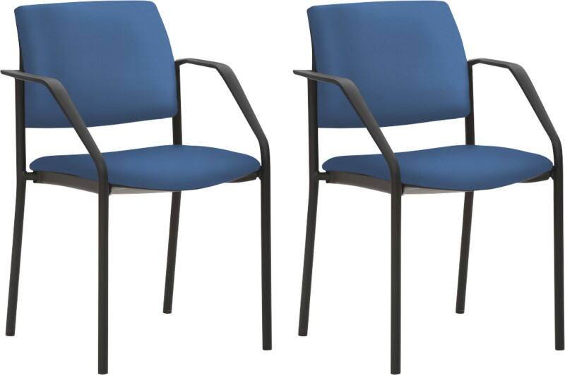 mayer sitzmöbel Stapelstuhl Stoff Feste Armlehne Blau 120 kg 2518 590 x 560 x 830 mm 2 Stück